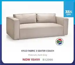 Decofurn Kylo fabric 3 seater couch offer