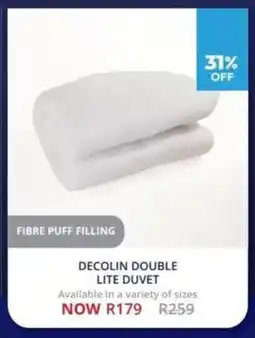 Decofurn Decolin double lite duvet offer