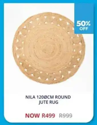 Decofurn Nila round jute rug offer