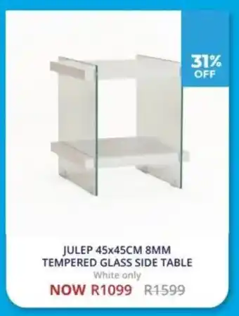 Decofurn Julep tempered glass side table offer