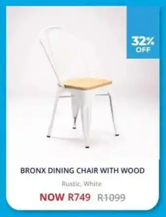 Decofurn Bronx dining chair with wood offer