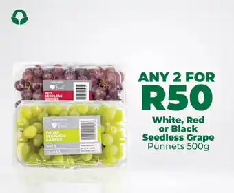 Food Lover's Market White, Red or Black Seedless Grape Punnets offer