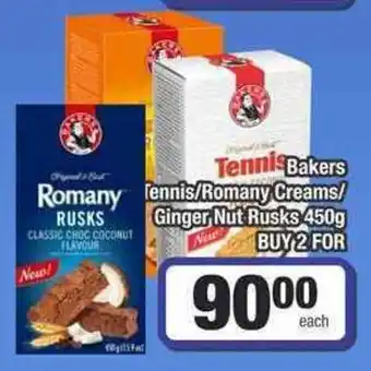 Frontline Bakers Tennis Romany/ Romany Creams/ Ginger Nut Rusks offer