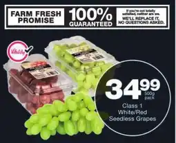 Checkers Class 1 White/Red Seedless Grapes offer