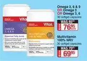 Dis-Chem Vital Omega 3, 6 & 9 Or Omega 3 Or Omega 3, 6-30 Softgel Capsules-Each offer