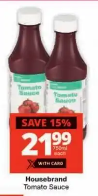 Checkers Housebrand Tomato Sauce offer