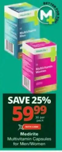 Checkers Medirite Multivitamin Capsules for Men/Women offer