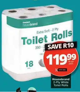 Checkers Housebrand 2-Ply White Toilet Rolls offer