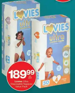 Checkers Lovies Ultra Disposable Nappies Value Pack offer