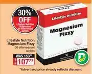 Dis-Chem Lifestyle Nutrition Magnesium Fizzy-30 Effervescent Tablets offer