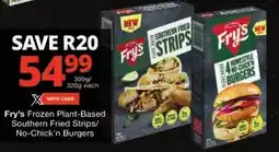 Checkers Fry's Frozen Plant-Based Southern Fried Strips/ No-Chick'n Burgers offer