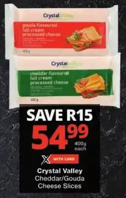 Checkers Crystal Valley Cheddar/Gouda Cheese Slices offer