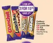 Dis-Chem Cadbury Crunchie Or Lunch Bar Or P.S. Or 5 Star Assorted-40g/ 48g/ 48.5g Each offer