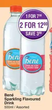 Dis-Chem Bene Sparkling Flavoured Drink Assorted-500ml Each offer