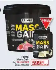 Dis-Chem Primal Mass Gain 6kg + Free 3kg Assorted-Per Pack offer