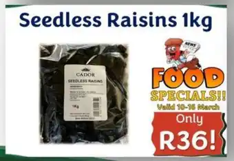 Foodeez Seedless Raisins offer