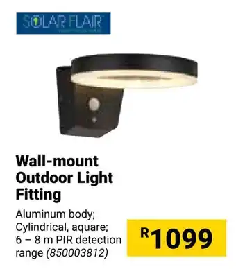 Builders Warehouse SOLAR FLAIR Wall-mount Outdoor Light Fitting offer