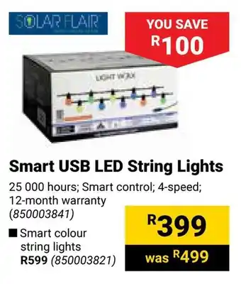 Builders Warehouse SOLAR FLAIR Smart USB LED String Lights offer