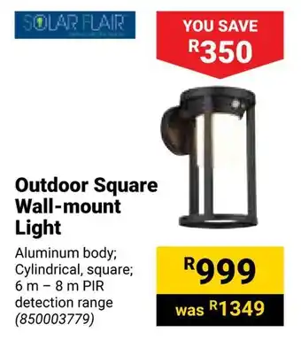 Builders Warehouse SOLAR FLAIR Outdoor Square Wall-mount Light offer