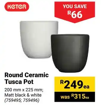 Builders Warehouse KETER Round Ceramic Tusca Pot offer