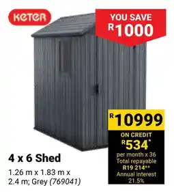 Builders Warehouse КETER 4 x 6 Shed offer