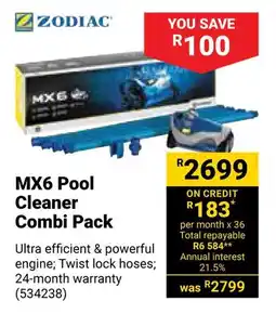 Builders Warehouse ZODIAC MX6 Pool Cleaner Combi Pack offer