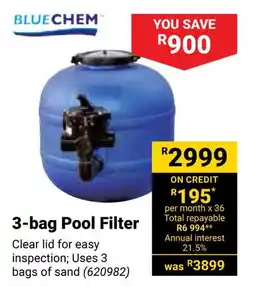 Builders Warehouse BLUECHEM 3-bag Pool Filter offer