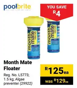 Builders Warehouse Poolbrite Month Mate Floater offer