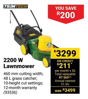 Builders Warehouse TRIMTECH 2200 W Lawnmower offer