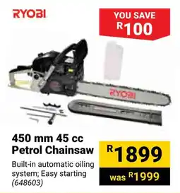 Builders Warehouse RYOBI 450 mm 45 cc Petrol Chainsaw offer