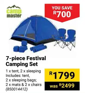 Builders Warehouse Camp Master Festival Camping Set offer