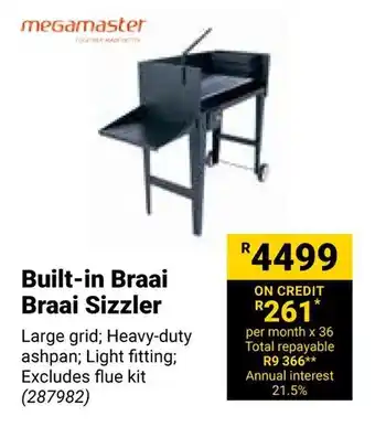 Builders Warehouse Megamaster Built-in Braai Braai Sizzler offer