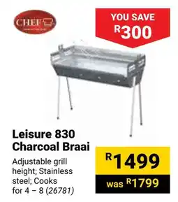 Builders Warehouse CHEF Leisure 830 Charcoal Braai offer