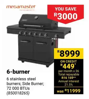 Builders Warehouse Megamaster 6-burner offer