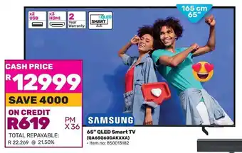 Game SAMSUNG 65" QLED Smart TV offer