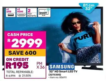 Game SAMSUNG 32" HD Smart LED TV offer