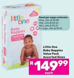 Game Little One Baby Nappies Value Pack Assorted Sizes offer