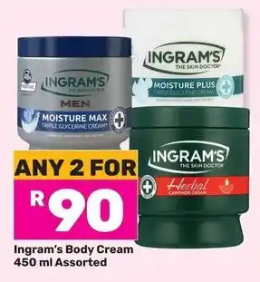 Game Ingram's Body Cream Assorted offer