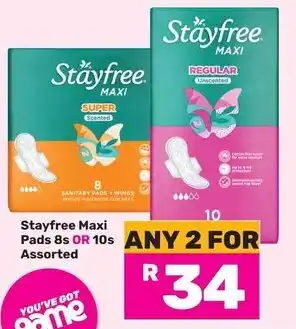 Game Stayfree Maxi Pads Assorted offer