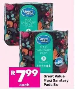 Game Great Value Maxi Sanitary Pads offer