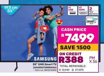 Game SAMSUNG 55" UHD Smart TV offer