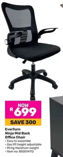 Game Everfurn Ninja Mid Back Office Chair offer