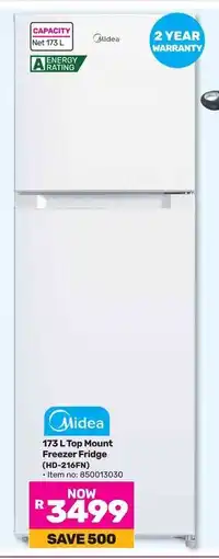 Game Midea Top Mount Freezer Fridge offer