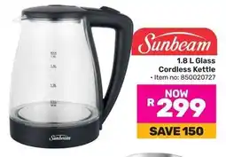 Game Sunbeam Glass Cordless Kettle offer