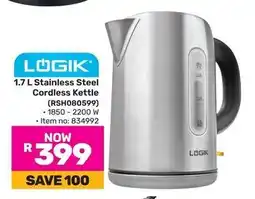 Game LOGIK Stainless Steel Cordless Kettle offer