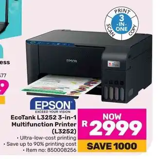 Game EPSON EcoTank L3252 3-in-1 Multifunction Printer offer