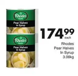 Save Hyper Rhodes Pear Halves In Syrup offer