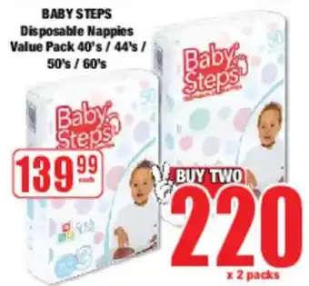 Boxer BABY STEPS Disposable Nappies Value Pack offer