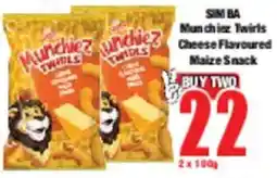 Boxer SIMBA Munchiez Twirls Cheese Flavoured Maize Snack offer