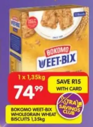 Shoprite Bokomo weet-bix wholegrain wheat biscuits offer